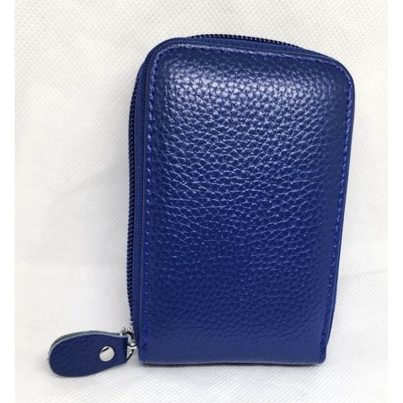 Unisex Credit Card Wallet With Zipper, Genuine Leather RFID Credit Card Holder - Picture 16 of 16